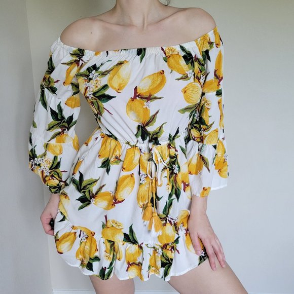 white off shoulder high low dress Runa Off Shoulder Mini Dress With Waist Tie / White | MESHKI